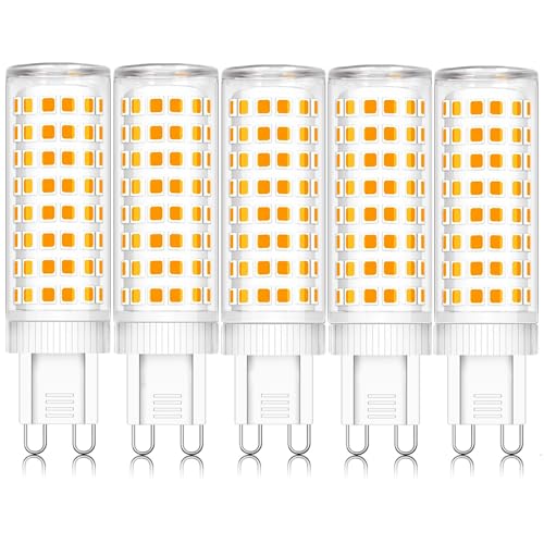 ZYGODLUK G9 LED Lampe 10W Warmweiß 2700K LED Leuchtmittel Entspricht 100W Halogenlampe Kein Flackern 360 Weitwinkel AC 100-240V non Dimmbar Enegiesparende G9 Lampen 5er Pack