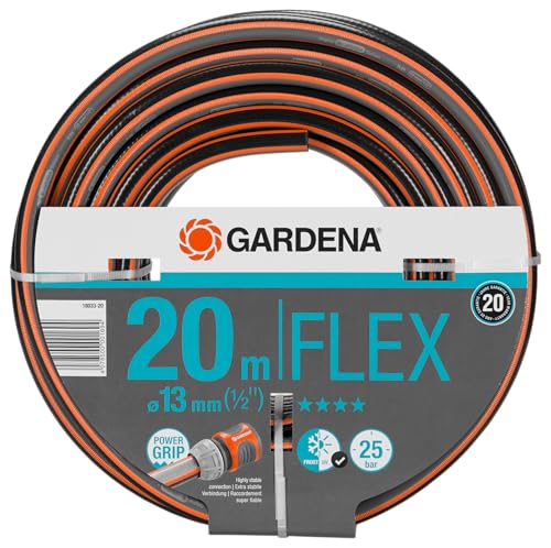 Gardena Comfort FLEX Schlauch 13 mm 1 2 Zoll 20 m Formstabiler flexibler Gartenschlauch mit Power Grip Profil aus hochwertigem Spiralgewebe 25 bar Berstdruck ohne Systemteile 18033 20