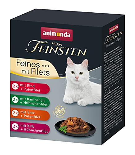 animonda Vom Feinsten Adult Katzenfutter Nassfutter für ausgewachsene Katzen Feine Vielfalt mit Filets 8 x 85 g