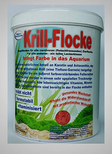 Zooweber Krill Flocken 1 Liter Flockenfutter Fischfutter Flockenhauptfutter Zierfische