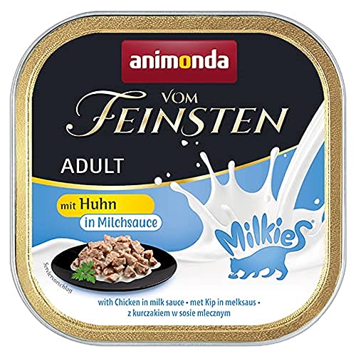 animonda Vom Feinsten Milkies Adult Katzenfutter Nassfutter für Erwachsene Katzen mit Huhn in Milchsauce 32 x100 g