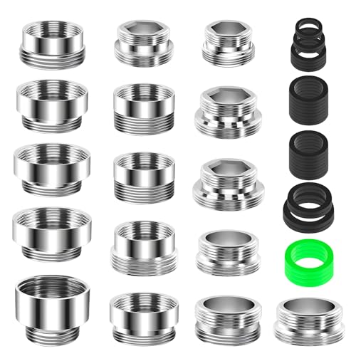 Forbabe Wasserhahn Adapter 16 Stück Wasserhahn Adapter Gartenschlauch Set für Innengewinde Außengewinde