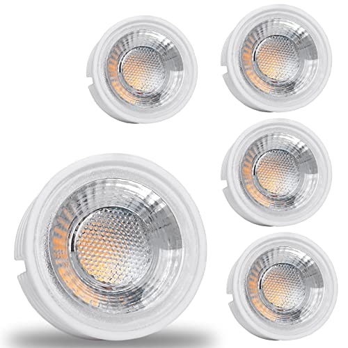 YanFeiYit LED Modul als GU10 Ersatz 3W Warmweiß 3000K 38 Dimmbar aus Keramik super flach 230V Leuchtmittel für Einbaustrahler Lampe Birne Leuchte Strahler 5er