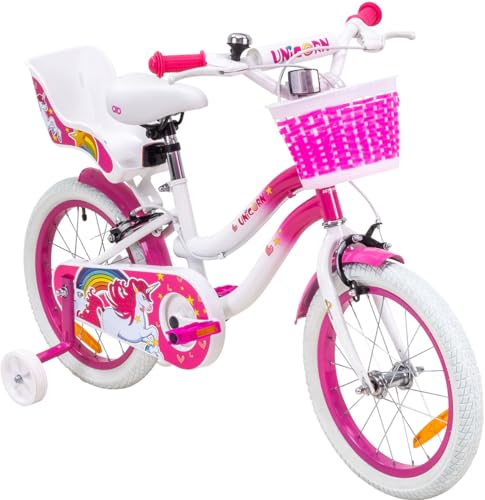  Unicorn   für Mädchen   Ab 4 7   V Brake Bremse     Luftbereifung   Fahrräder   Laufrad   Kinderrad