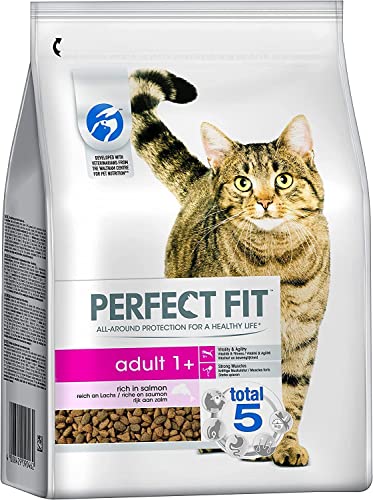 Perfect Fit Adult 1 Trockenfutter für erwachsene Katzen ab 1 Jahr Reich an Lachs Unterstützt die Vitalität 3 x 2 8 kg