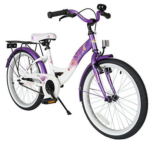 BIKESTAR Kinderfahrrad für Mädchen ab 6 Jahre 20 Zoll Kinderrad Classic Fahrrad für Kinder Lila Weiß Risikofrei Testen