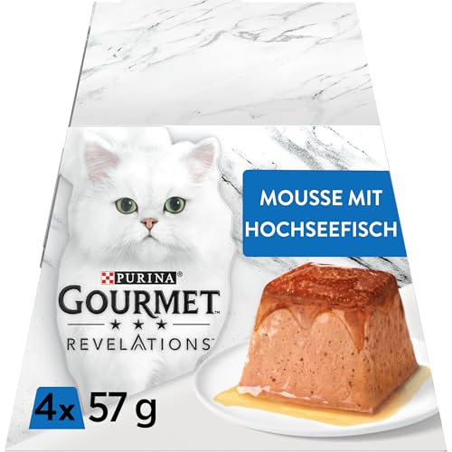Gourmet Revelations Feine Mousse Katzenfutter nass mit Hochseefisch 6er Pack 4x57g