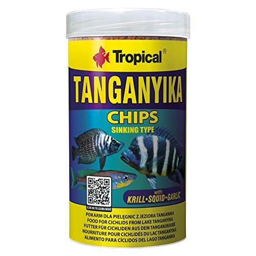 Tropical Tanganyika Chips - Zutatenreiche sinkende Spezialfutter-Chips für große Tanganjikasee-Cichliden 1er Pack 1 x 250 ml