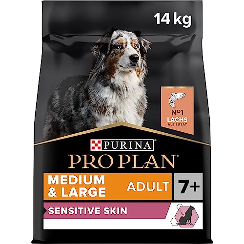 Pro Plan PURINA PRO PLAN Medium Large Adult 7 Sensitive Skin Hundefutter trocken reich an Lachs 1er Pack 1 x 14 kg