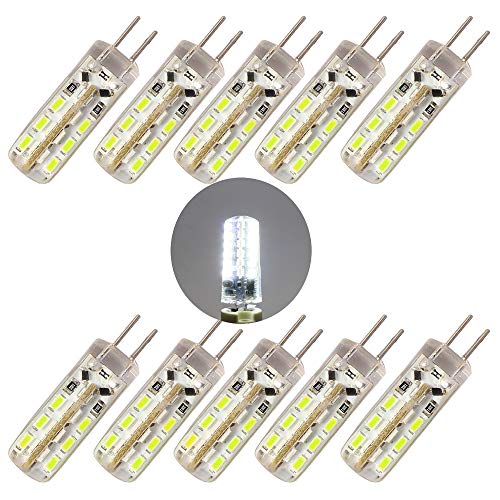 Mengjay 10 Stück G4 1 5W LED Licht Birne 24 SMD3014 Lampe Stiftsockellampe Ersatz 15W Halogen Leuchtmittel 110lm Kaltweiß 6000K DC 12V Energiespar Licht