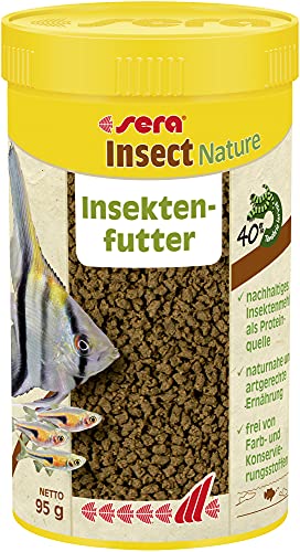 sera Insect Nature 1 5 mm 250 ml - 100% Protein aus nachhaltiger Quelle - nachhaltiges Insektenmehl als Proteinquelle BZW. Fischfutter fürs Aquarium Granulat ohne Farb- Konservierungsstoffe