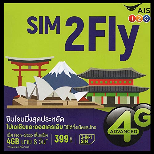 Sim2Fly Prepaid Sim Karte Asien für 21 Länder - 6GB Datenvolumen für 8 Tage in LTE Geschwindigkeit