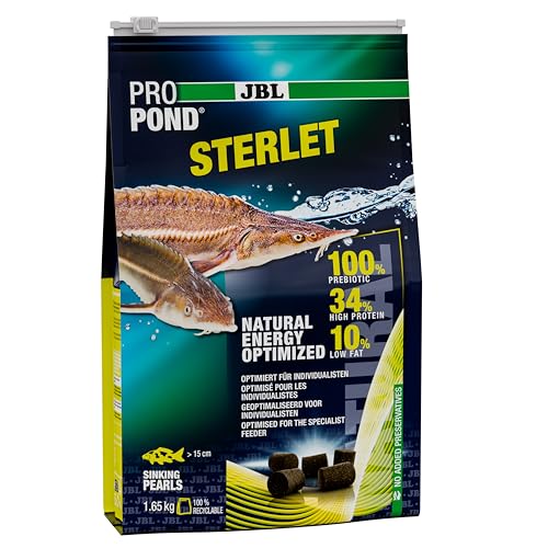 JBL PROPOND Sterlet 1 65kg 3 L Ganzjahresfutter Perlen für Störe Tubifex Grünlippmuschel als natürliche Nährstoffquelle Artgerechte Ernährung Sinkend ab 10 C