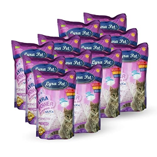  Pet 12x 5 L 60 L Power Clumping Silica Silikat Katzenstreu Stark Klumpend Saubere Wohnung Neutralisiert den Geruch Staubfrei Sparsam im Gebrauch Nachfüllen statt Neufüllen