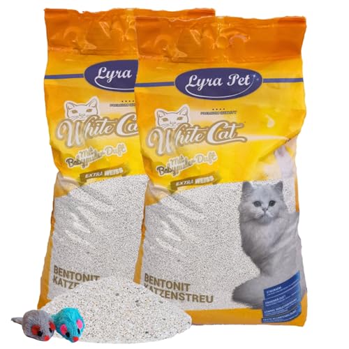  White Cat 2 Spielmäuse Duft Feines Klumpstreu 350% Saugkraft Gerüche Staubarm