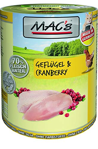 MAC s Cat Geflügel mit Cranberries 400g Katzenfutter Feuchtfutter Größe 6 x 400g