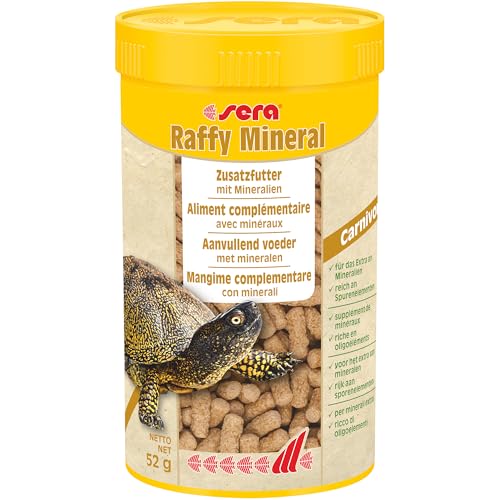sera Raffy Mineral 250 ml 52 g Ergänzungsfutter für Wasserschildkröten schwimmende Sticks mit Mineralien Vitaminen Spurenelementen für gesundes Panzer- und Knochenwachstum