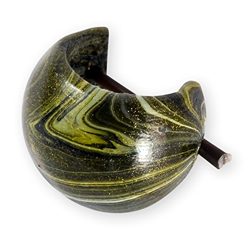 Fly Style Damen Ohrringe Creolen aus Holz - Batik - Natur Damen Schmuck Farbwahl khaki