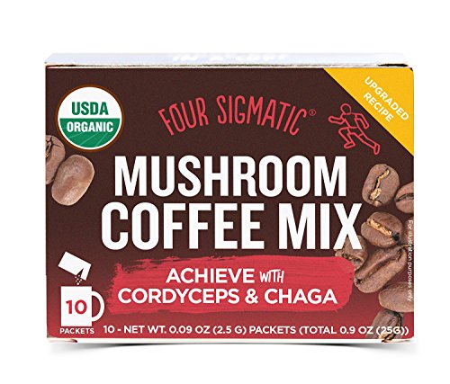 Instant Coffee Powder by Four Sigmatic Arabica Instant Coffee Singles with Cordyceps Chaga and Eleuthero Mushroom Coffee Instant Mix for Better Focus and Immune Support 10 Packets