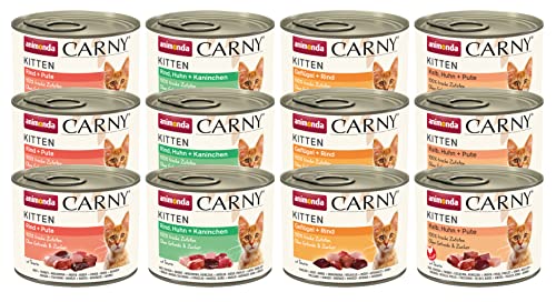 animonda Carny Kitten Nassfutter für Katzen Katzenfutter Dosen nass für Kitten Variation für Katzenbabys 12 x 200 g