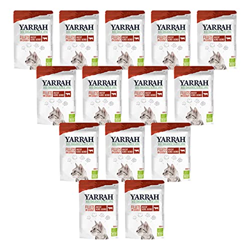 Yarrah - Katzenfutter Pouchbag Filets mit Rind in Soße Bio - 85 g - 14er Pack