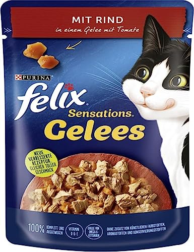 Felix Sensations Gelees Katzennassfutter mit Rind 85 g
