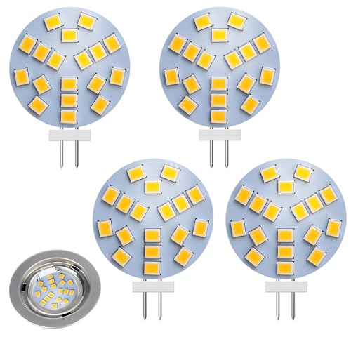 Kioylmo G4 LED 12v Warmweiß 2w Ersatz Für 20w Halogen Lumen Breitstrahler Konstantstrom Ultraflach 26x37mm Maisform Ideal Für Einbauleuchten Küche Schrank Dunstabzugshaube Büro Laden 4er Pack