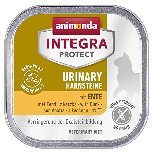 Animonda INTEGRA PROTECT Adult Urinary Oxalstein Nassfutter Katze Diätfuttermittel für Katzen mit Harnsteinen mit Ente 16 x 100g