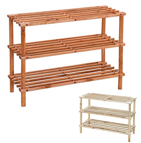 GD S.R.L. Schuhregal aus Holz 3 Einlegeböden für Innen- und Außenbereiche platzsparend 63 x 26 5 x 48 cm Modell Schuhschrank Beige