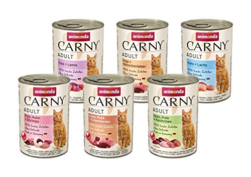 Carny Nassfutter Mix Geflügel Variation 6x 400g Nassfutter ohne Getreide und Zucker für ausgewachsene von animonda mit frischen fleischlichen Zutaten