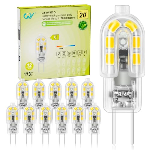 GY Lampe 1W für 173 Lumenß Mini Energiesparlampe Geeignet für Küche Wohnzimmer Innenbeleuchtung Kompakte 12 Stück