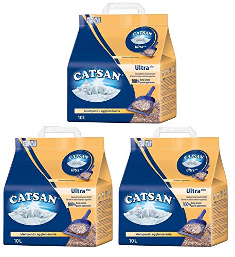 Catsan Ultra Plus Klumpstreu klumpendes 3 Packungen 3x 10l