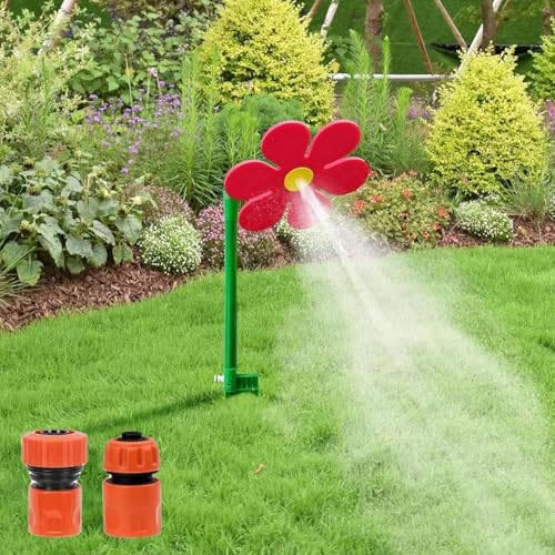 Wassersprinkler Kinder Outdoor Crazy Daisy Sprinkler 360 Rasensprinkler Tanzende Blume Wasserblume für Garten Kinder Rasensprenger Wasserspielzeug mit Gartenschlauch Anschluss B