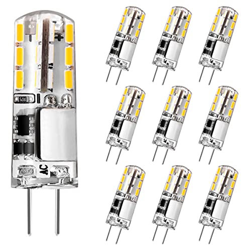 Tailcas Warmweiß Birnen 1.5W Kein Flackern Stiftsockellampe Ersatz für 20W Halogenlampen Energiesparlampe 3000K 180LM AC Lampen Nicht 10er Pack