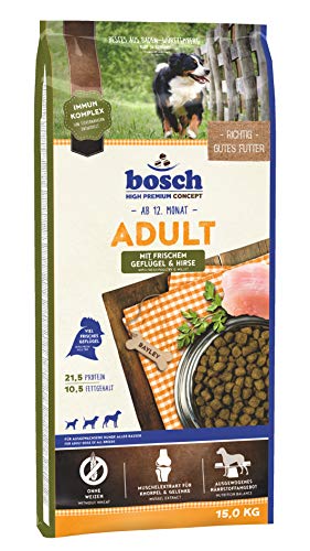 bosch HPC Adult mit frischem Geflügel Hirse Hundetrockenfutter für ausgewachsene Hunde aller Rassen 1 x 15 kg