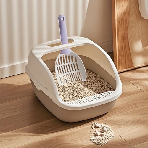 Feizikaw Praktische Tieraccessoires Katzenstreu mit langem Griff und feinem Netz effiziente Abfallreinigung langlebig für Katzen Badezimmer C 12x3 5x27cm