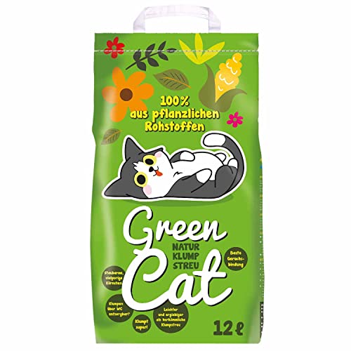 Green Cat 84 Liter Katzenstreu Natur-Katzenklumpstreu biologisches klumpend Maisstreu