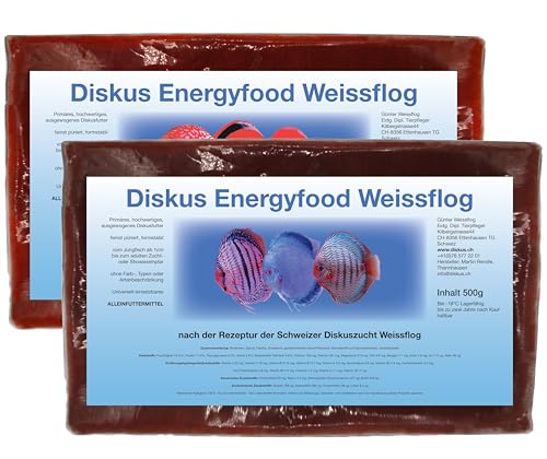 Energyfood Weissflog Diskusfutter Sparpaket 10x 500g Frostfutter 5X Classic 5X Doppelt
