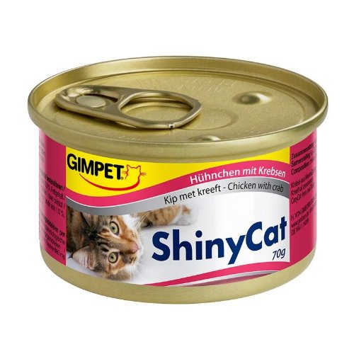 Gimpet ShinyCat Hühnchen mit Krebsen 24x 70g Katzenfutter für Feinschmecker