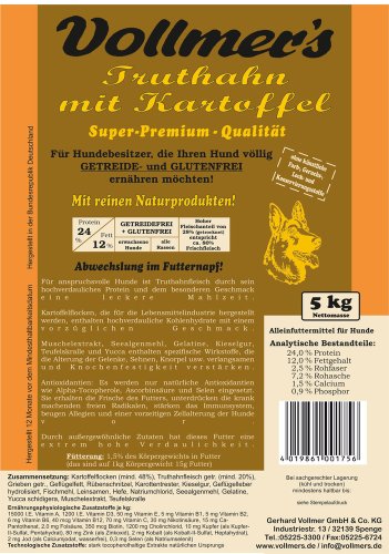 Vollmers Truthahn mit Kartoffel 1er Pack 1 x 5 kg