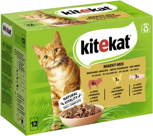 KITEKAT Portionsbeutel Multipack Markt-Mix in Gelee 12x85g