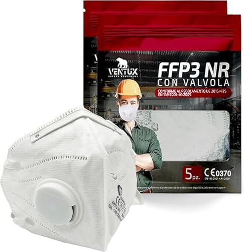 VENTUX SAFETY EQUIPMENT 10 Stück FFP3 Maske mit Ventil - CE Zertifiziert - Hochwertiger Atemschutz mit Hoher Filtration - Komfortabel und Ergonomisch - Ideal für Baustelle und Industrie