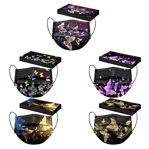 SDFRK 50 Stück Mundschutz Kinder Bunt Einweg 3-lagig Schöne Motive Bunt Mund-Nasen-Schutz Atmungsaktiv MNS Bedeckung Maske-Tücher Bandana Halstuch für Jungen Mädchen viele stile für sie zu wählen