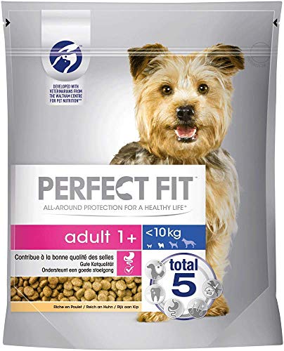 Perfect Fit Adult 1 Trockenfutter für kleine Hunde 10kg 5 Beutel 5x825g Premium Hundefutter trocken reich an Huhn zur Unterstützung der Vitalität