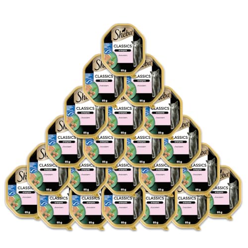 Sheba Pat Classics Katzenfutter mit Lachs 85 g 22 Schalen insgesamt 1870 g