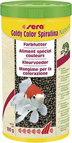 sera Goldy Color Spirulina Nature 1l - Farbfutter für Goldfische mit 10% Spirulina Goldfischfutter für den Teich mit hoher Futterverwertbarkeit und somit weniger Algen