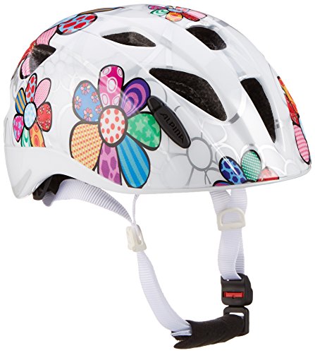 ALPINA XIMO FLASH - Beleuchteter Reflektierender Leichter Anpassbarer LED Fahrradhelm FÃ¼r Kinder white flower gloss 49-54 cm