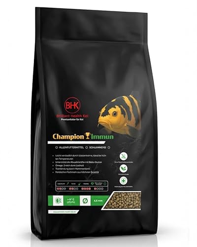 BHK Koi Futter Sinkend Champion Immun Sink Premium Teichfutter für Immunsystem Regeneration 4 5 mm 1 2 kg