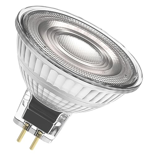 Osram Dimmbare Niedervolt-LED-Reflektorlampen MR16 mit Retrofit-Stecksockel 35 Watts Ersatz GU5.3 MR16 reflector 2700 Kelvin Warm weiß Klares Glas 2-er Pack