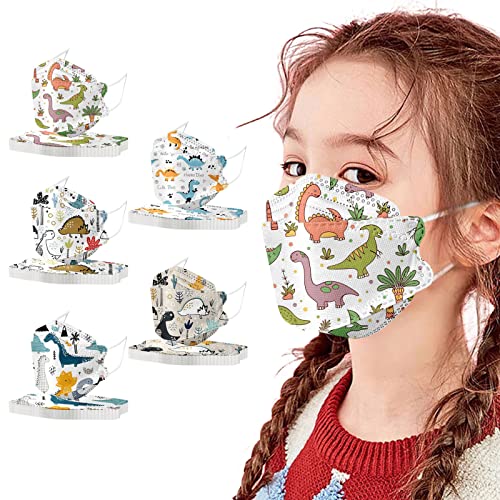 AMDOLE 50 Stück Fisch-Form Mundschutz Kinder Einweg Cartoon Maske Schutz mit Motiv Mund Und Nasenschutz 3D 4-Lagige Atmungsaktiv Bandana Staubdicht Geruchlos Schals für Jungen Mädchen